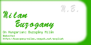 milan buzogany business card